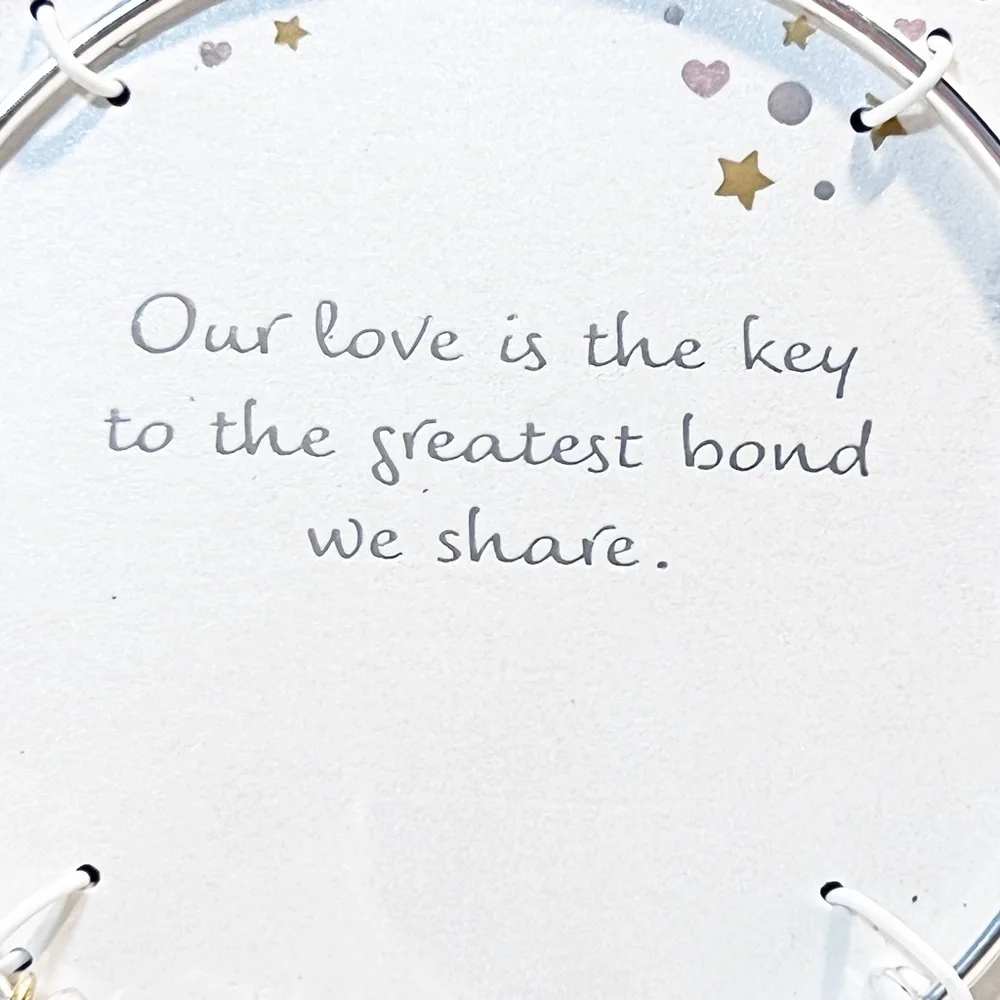 Silvertone Bracelet Love Holds the Key Adjustable